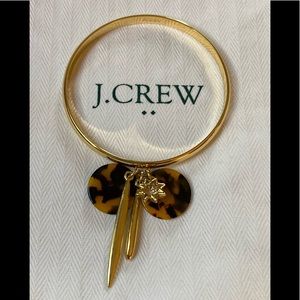 J. Crew Bangle w/Crystal Sun & Tortoise Charms